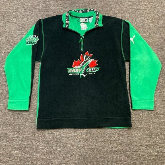 VTG Rare 2003 Puma 91st Grey Cup Football Fleece Sweater Jacket Mens Medium - Picture 1 of 9